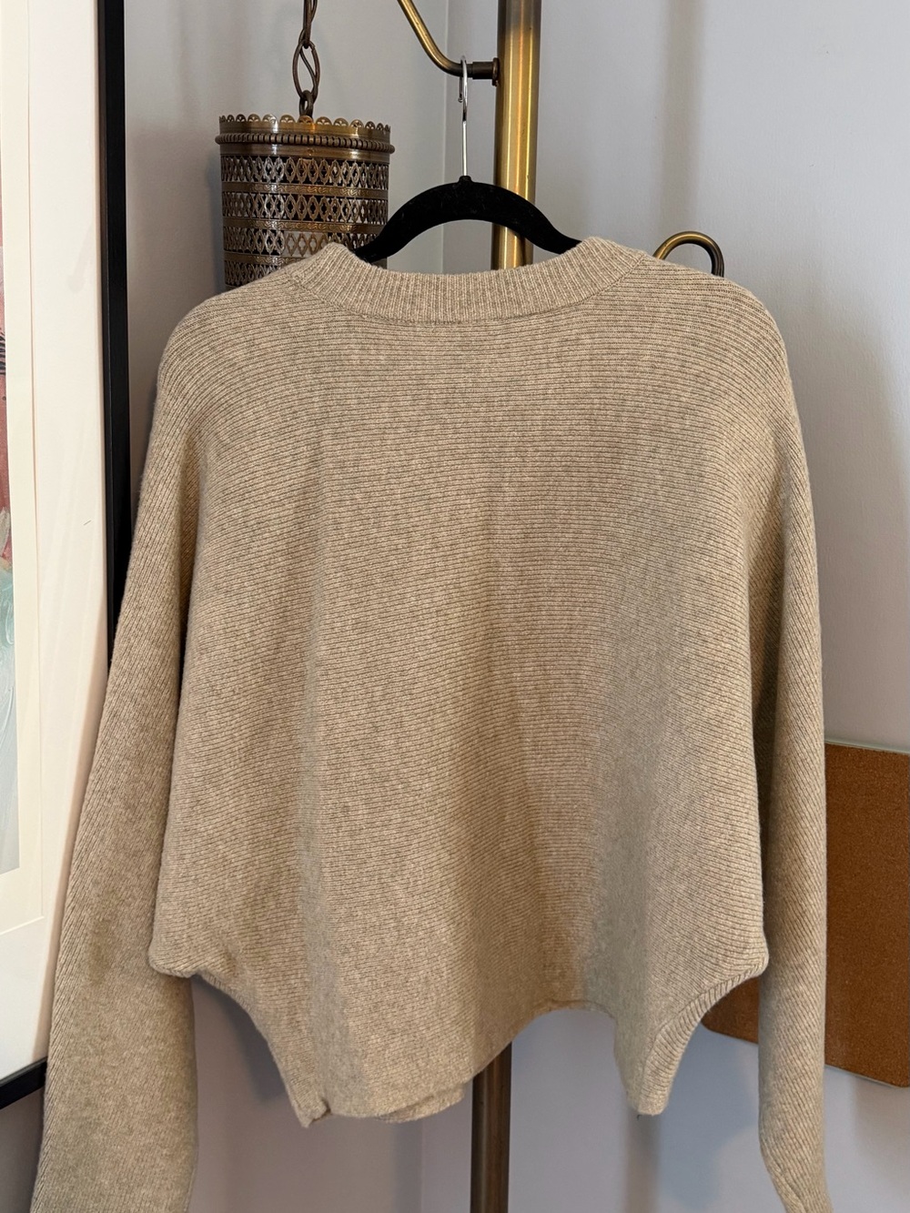 Abercrombie Ribbed Crewneck Sweater, Tan, Small - Picture 4 of 4